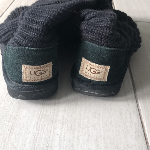 Black Knit Ugg Boots with 3 Buttons - Picture 5 of 5